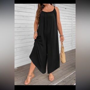 SHEIN LUNE Plus Solid Wide Leg Cami Jumpsuit